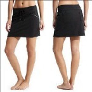 Athleta Black Tennis Skirt Skort Zippered Pockets